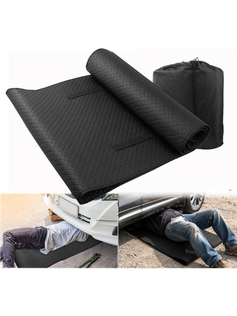 60x28 Inch Rolling Mechanics Mat for Low Clearance Cars, Portable Repair Pad